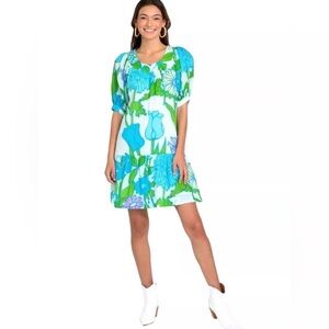 Olivia James The Label Anna Dress in Mod Floral Aqua XS